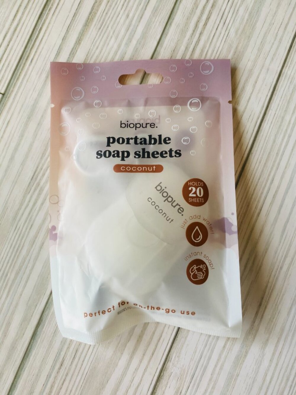 *CLOSET CLOSING* 10/$10  biopure Portable Soap Sheets *Coconut* 20 Sheets